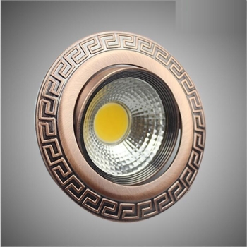 Miedziany sufitowy reflektor ścienny sufitowy retro 3W COB [22230000706]